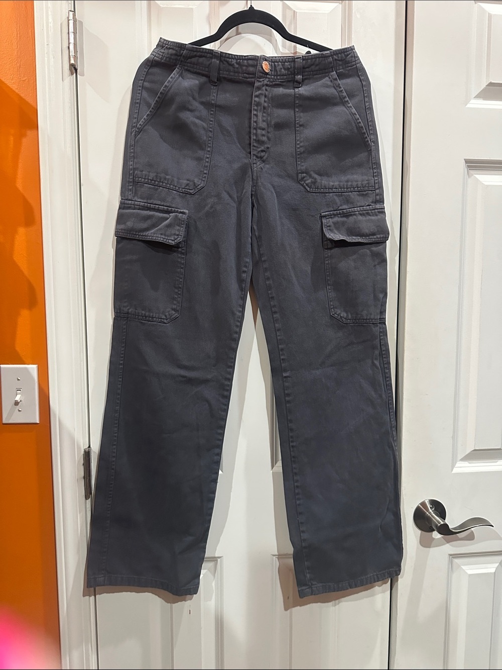 NWOT Zara Men's Dark Gray Cargo Pants with Patch Pockets size 6